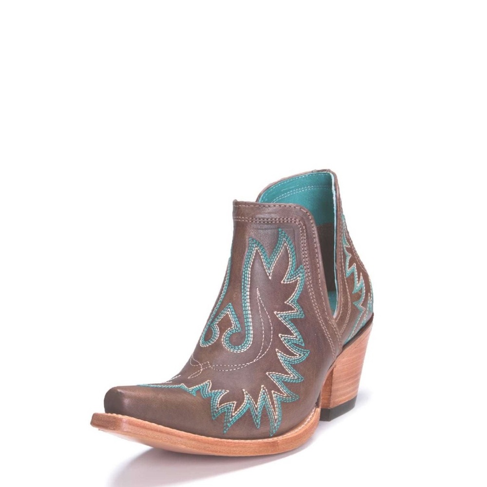 Ariat Brown Ankle Boots with Turquoise Details